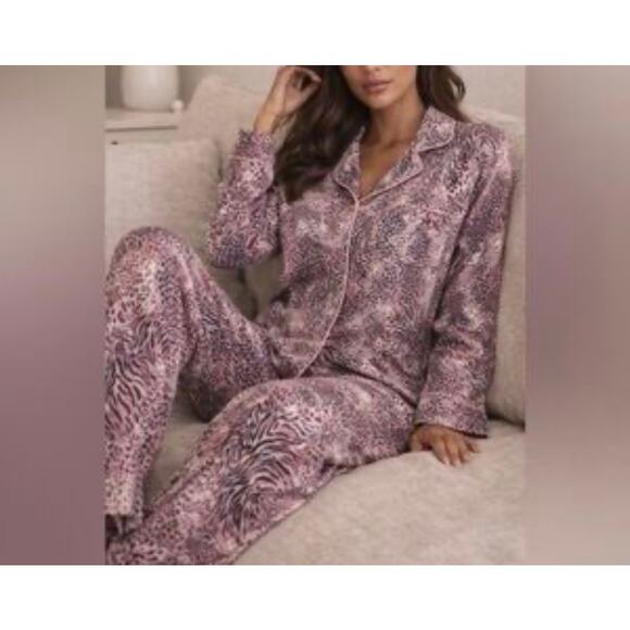 Skims Sleep Long Sleeve Button Up Pajama Set NWT Bloom Mini Multi Animal Size L - Picture 7 of 9